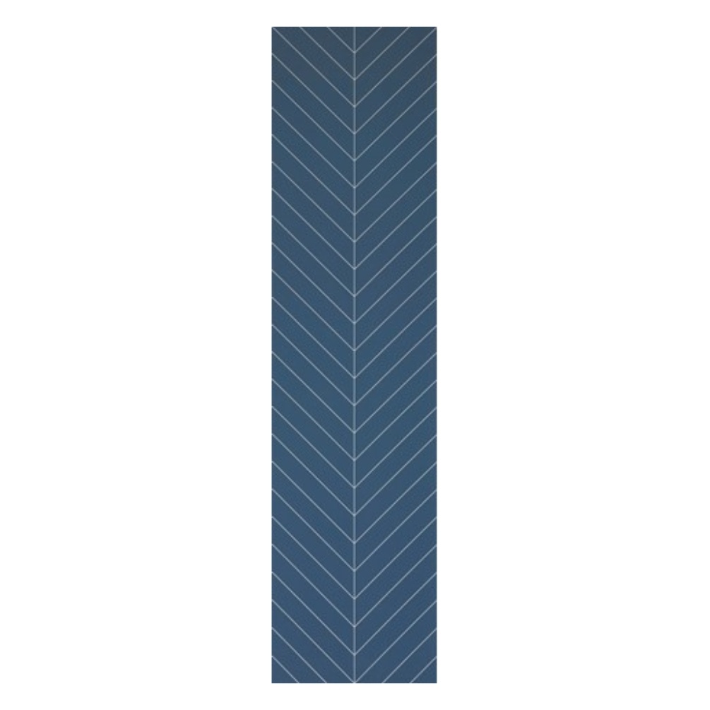 Cut out image of the Crosswater Blue Chevron 24400mm x 600mm Proclick Tile Effect Wall Panel
